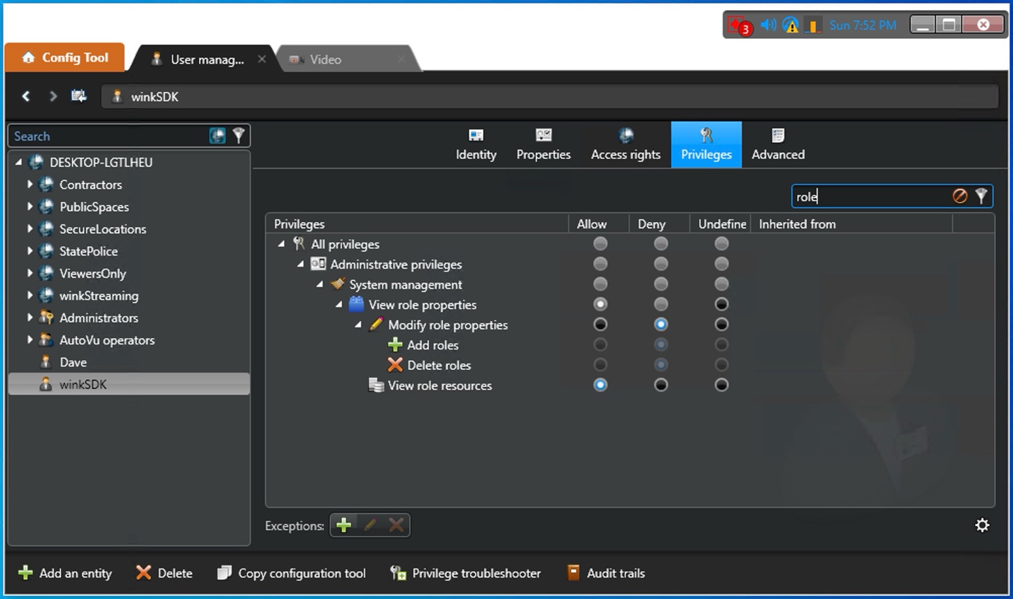 Role Permissions Configuration